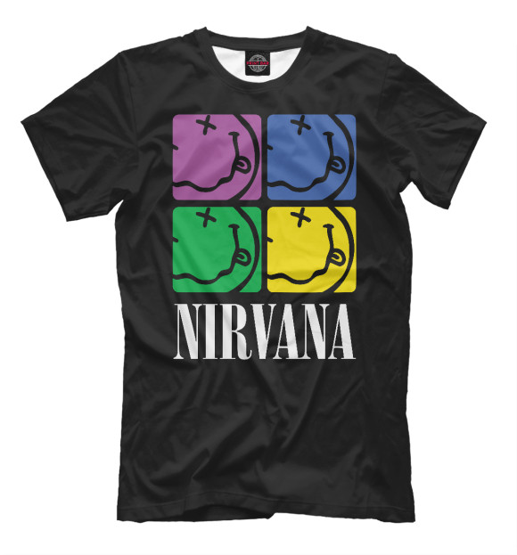 Футболка для мальчиков с изображением Нирвана (Nirvana) цвета Белый