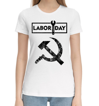 Женская хлопковая футболка День труда