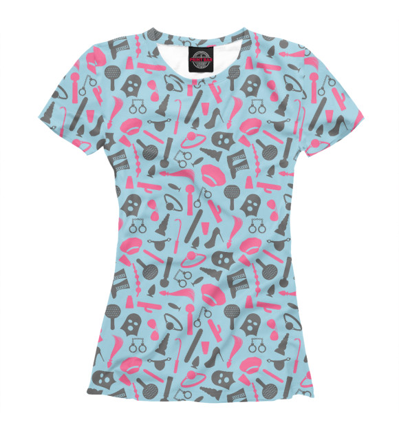 Женская футболка с притом BDSM цвета Белый Женская футболка с изображением BDSM цвета Белый