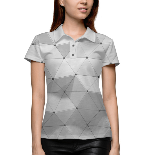 Женское поло с изображением 3D pattern / Vanguard цвета Белый