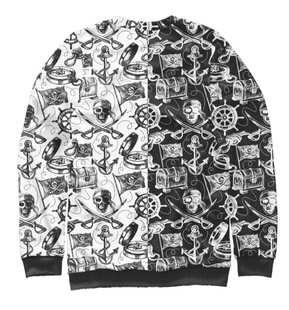 Свитшот для мальчиков с изображением Пираты (pattern) цвета Белый
