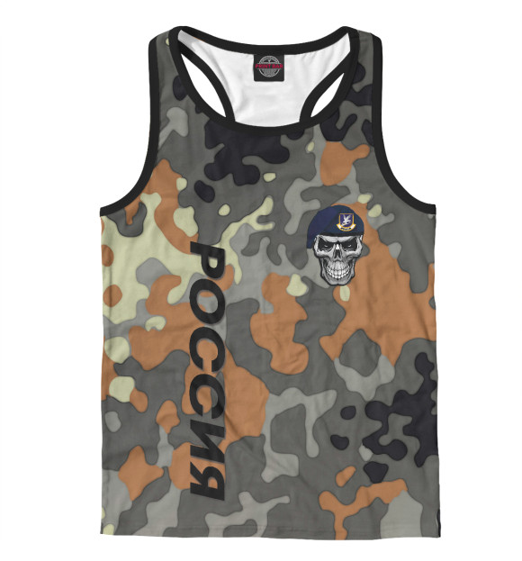 Мужская майка-борцовка с притом Спецназ цвета Белый Мужская майка-борцовка с изображением Спецназ цвета Белый