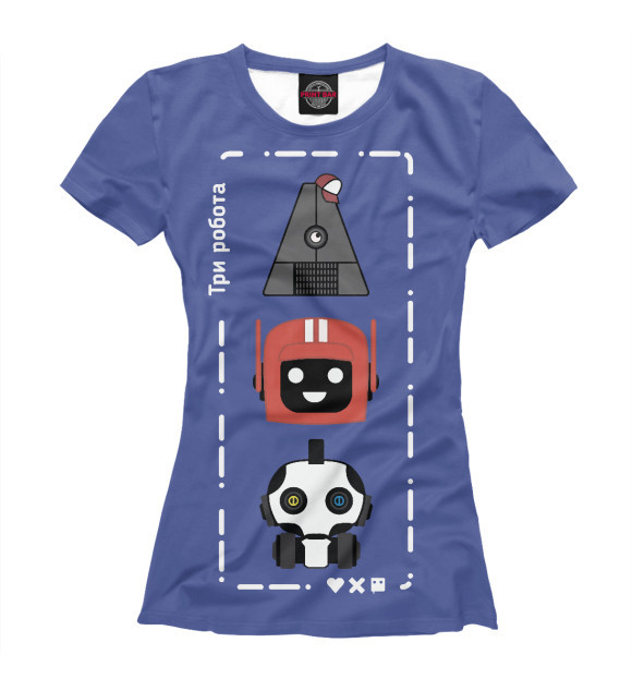 Женская футболка с изображением Love Death and Robots Three Robots цвета Белый