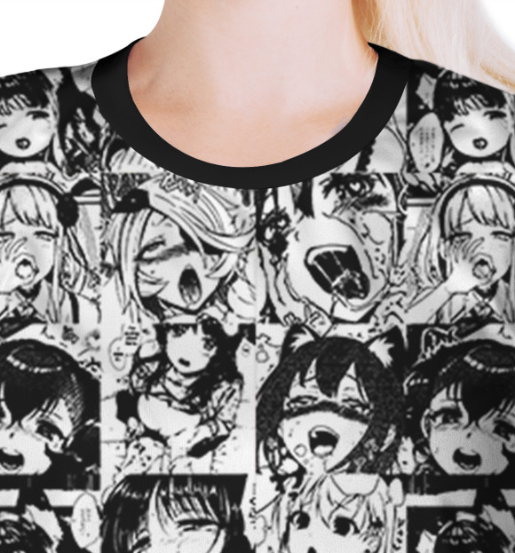 Женская футболка с притом Dark anime цвета Белый Женская футболка с изображением Dark anime цвета Белый