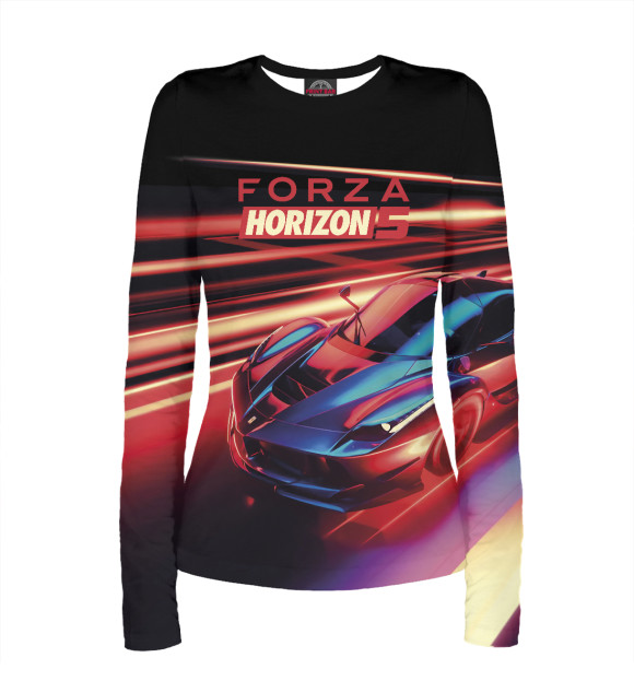 Женский лонгслив с изображением Forza Horizon 5 цвета Белый