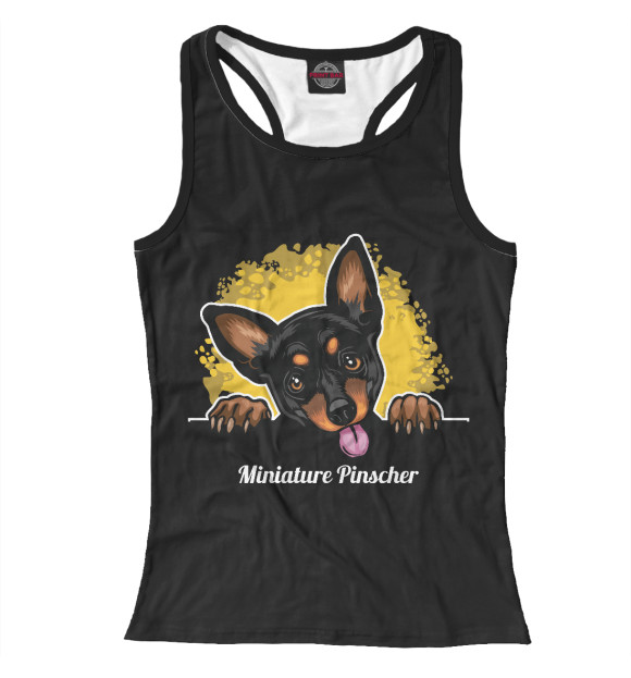 Женская майка-борцовка с изображением Pinscher цвета Белый