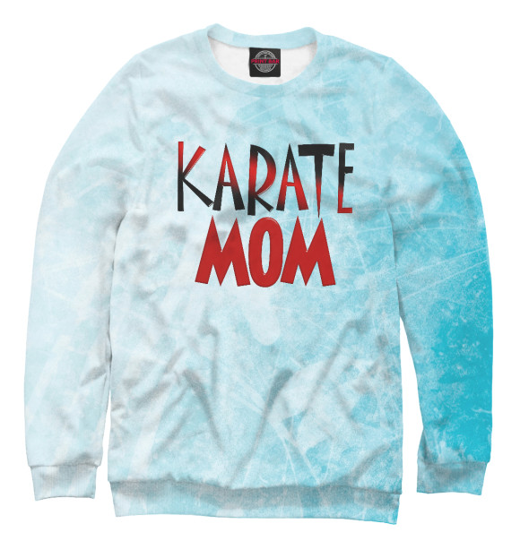 Женский свитшот с изображением Karate Mom цвета Белый