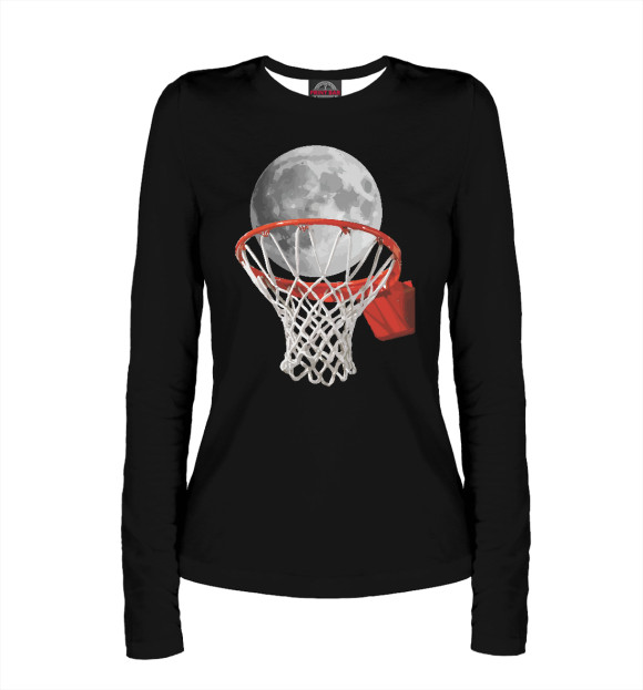 Женский лонгслив с изображением Planet Basketball цвета Белый