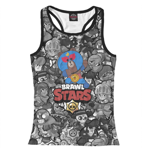 Женская майка-борцовка с изображением Brawl Stars цвета Белый