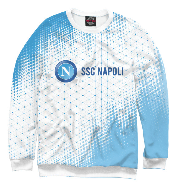 Мужской свитшот с изображением SSC Napoli / Наполи цвета Белый