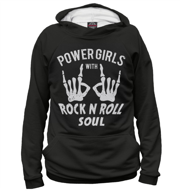 Худи для мальчика с изображением Power Girls with Rock n Roll цвета Белый
