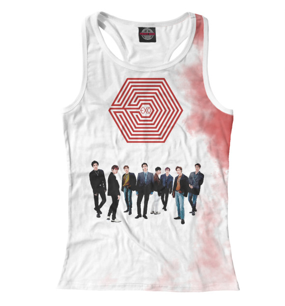 Женская майка-борцовка с изображением EXO группа цвета Белый