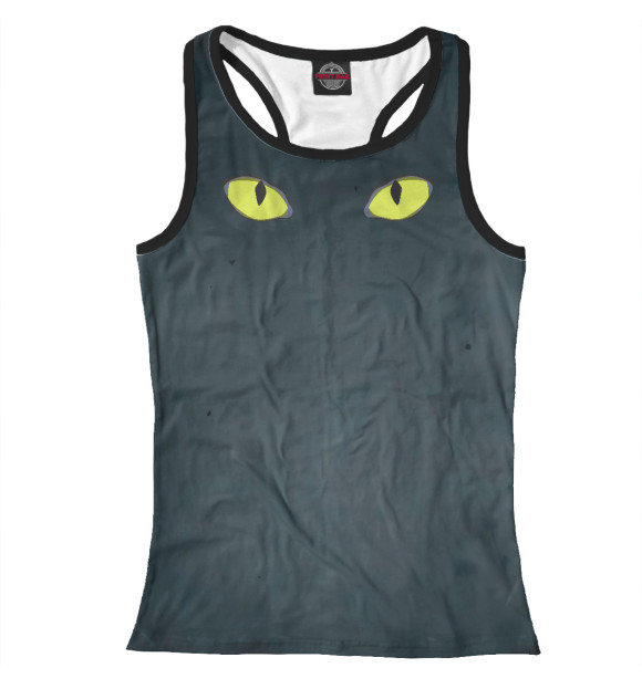 Женская майка-борцовка с изображением Cat's Eye цвета Белый