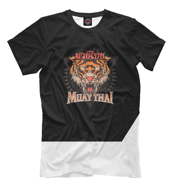 Мужская футболка с изображением Tigar Muay Thai цвета Белый
