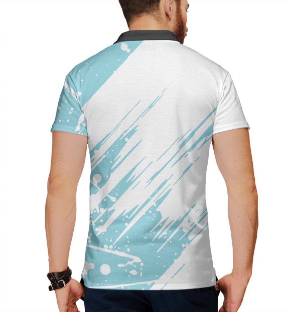 Мужское поло с изображением BTS цвета Белый