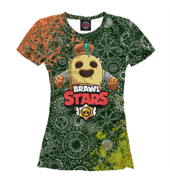 Женская футболка с изображением Brawl Stars Spike цвета Белый