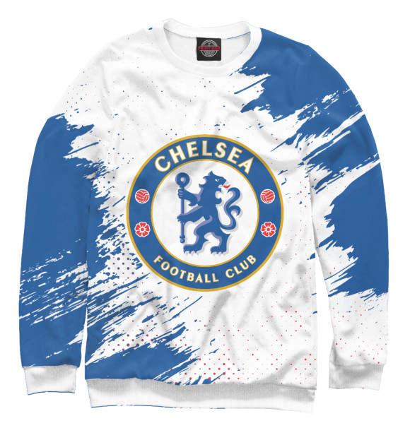 Мужской свитшот с изображением Chelsea F.C. / Челси цвета Белый