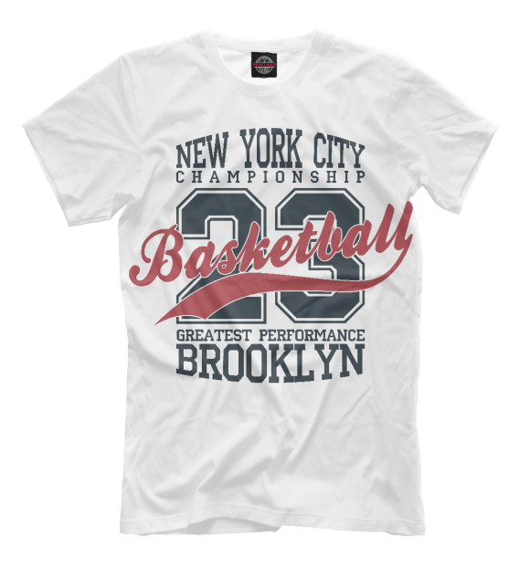 Мужская футболка с изображением NY 23 цвета Белый