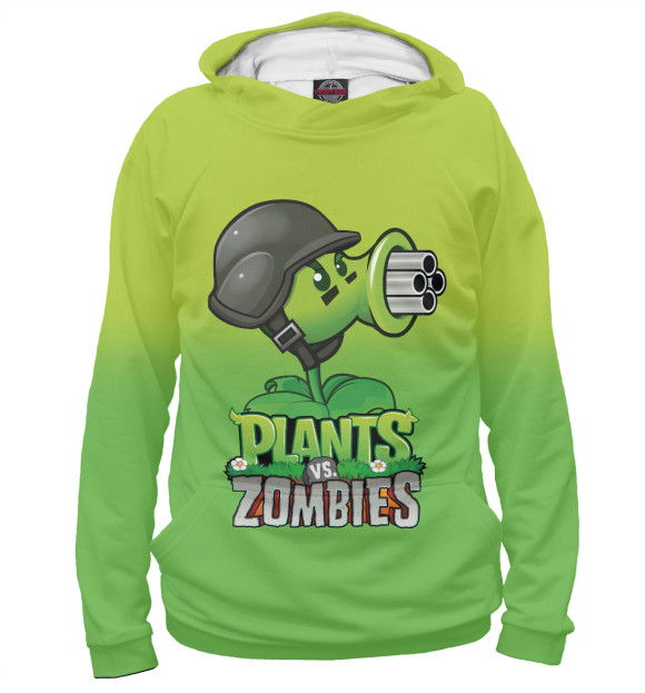 Мужское худи с изображением Plants vs. Zombies цвета Белый