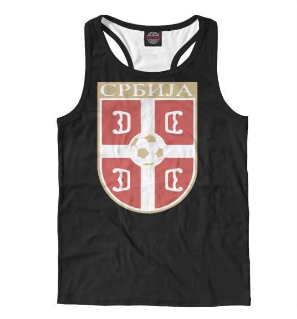 Мужская майка-борцовка с изображением Сборная Сербии цвета Белый