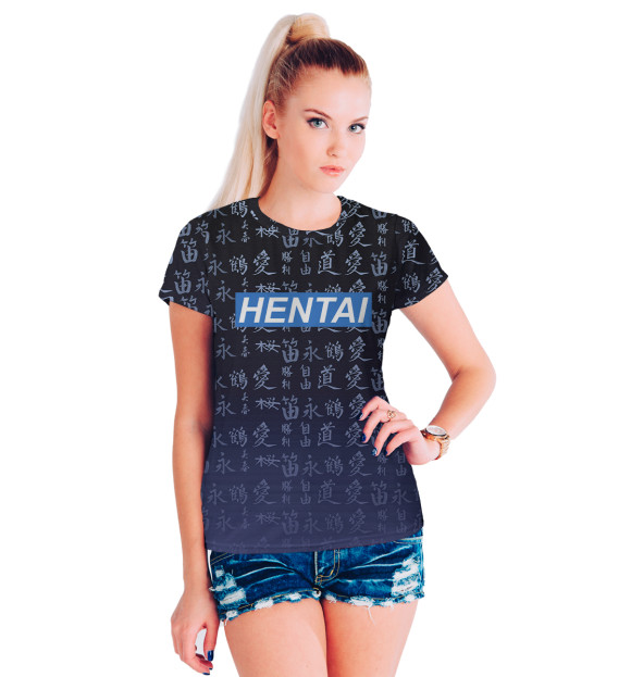 Футболка для девочек с изображением Hentai цвета Белый
