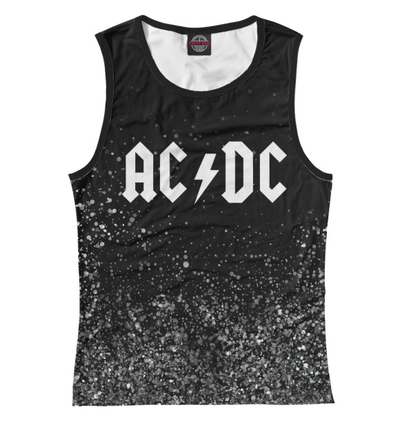 Майка для девочки с изображением AC/DC цвета Белый