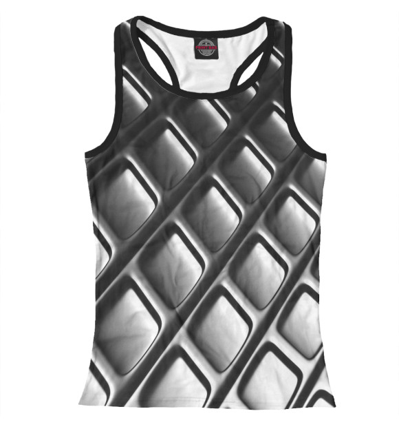 Женская майка-борцовка с изображением Хромированная текстура цвета Белый