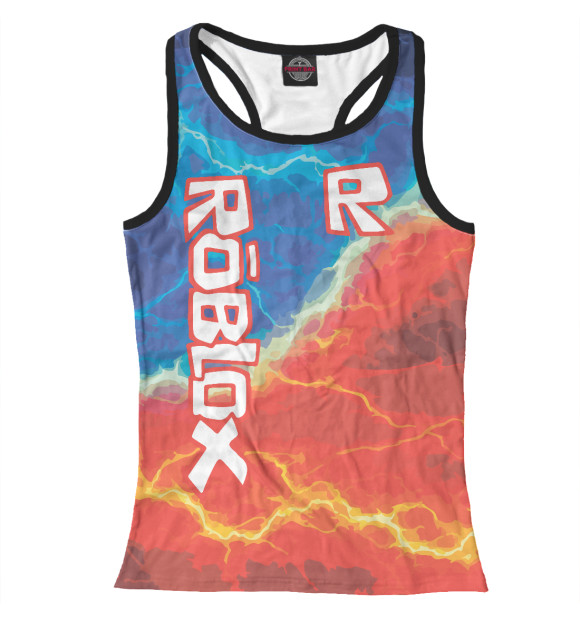 Женская майка-борцовка с изображением Роблокс цвета Белый