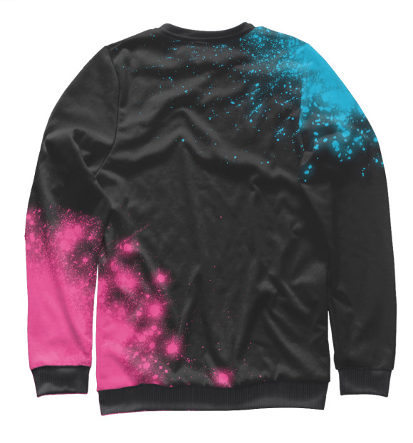 Свитшот для мальчиков с изображением Pink Floyd Neon Gradient (темный фон) цвета Белый