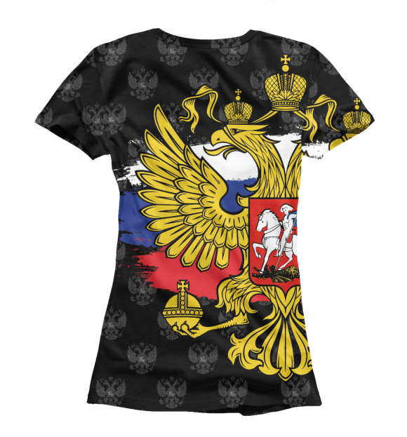 Женская футболка с изображением Стас (герб России) цвета Белый