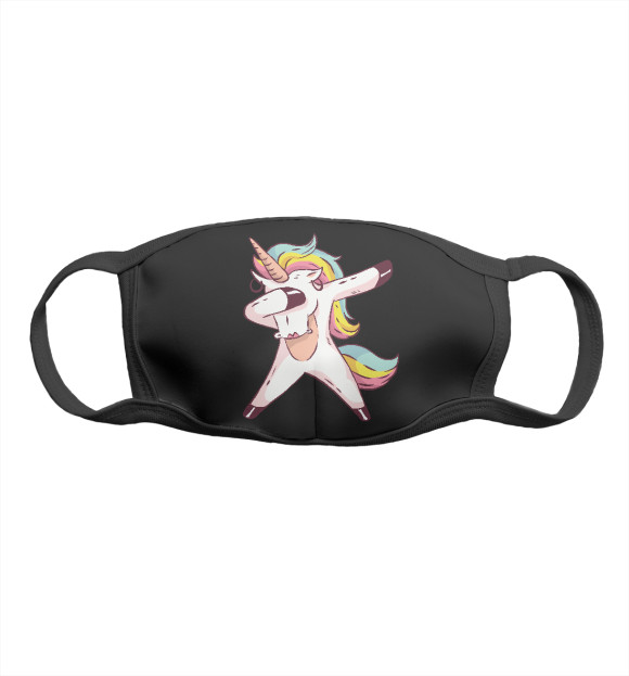 Маска тканевая с изображением Dab unicorn цвета Белый