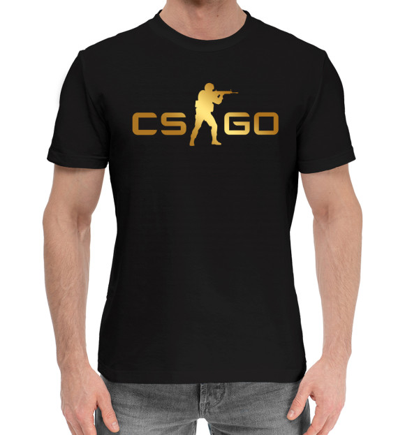 Мужская хлопковая футболка с изображением Counter-Strike цвета Черный