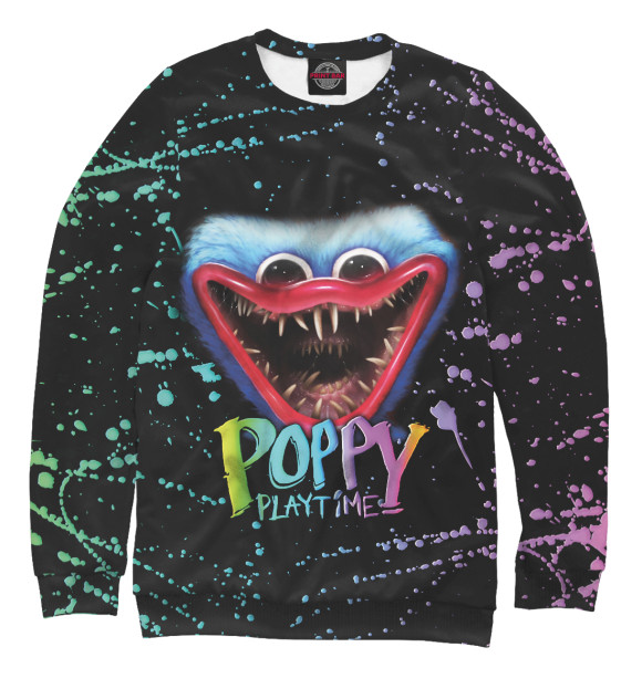 Свитшот для мальчиков с изображением Poppy Playtime Хагги Вагги цвета Белый