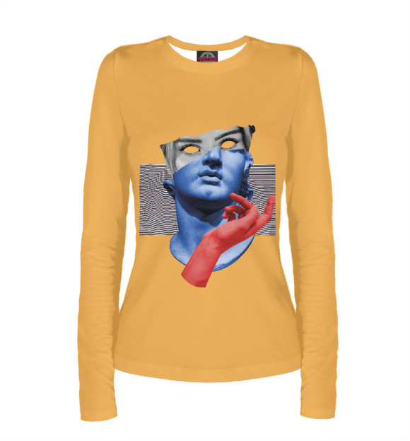 Женский лонгслив с изображением Психоделическая любовь цвета Белый