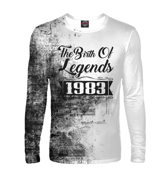 Мужской лонгслив с изображением THE BIRTH OF LEGENDS 1983 цвета Белый