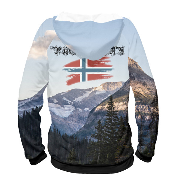 Мужское худи с изображением Компас Рун / IN NORWAY цвета Белый