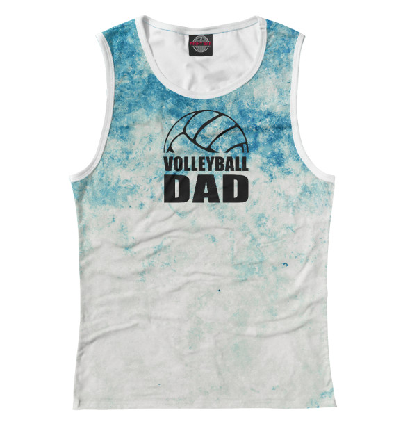 Женская майка с изображением Volleyball Dad цвета Белый