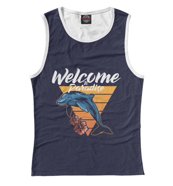 Женская майка с изображением Дельфин цвета Белый