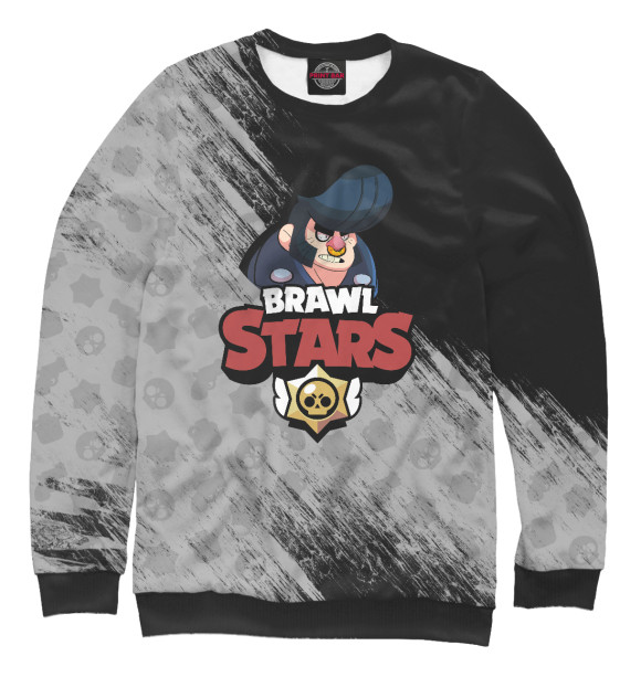 Свитшот для мальчиков с изображением Brawl Stars: Bull цвета Белый