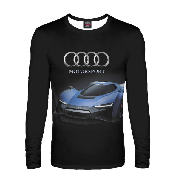 Мужской лонгслив с изображением Audi Motorsport цвета Белый