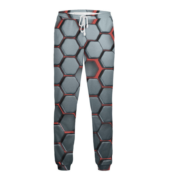 Мужские спортивные штаны с изображением 3D соты цвета Белый