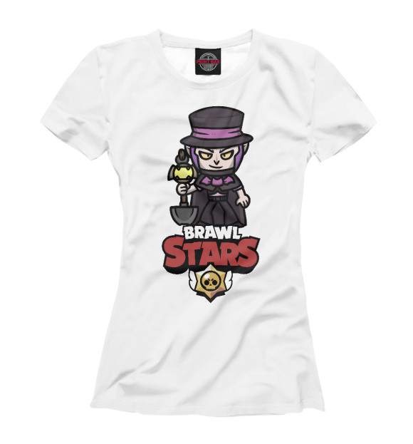 Женская футболка с изображением Brawl Stars Mortis цвета Белый