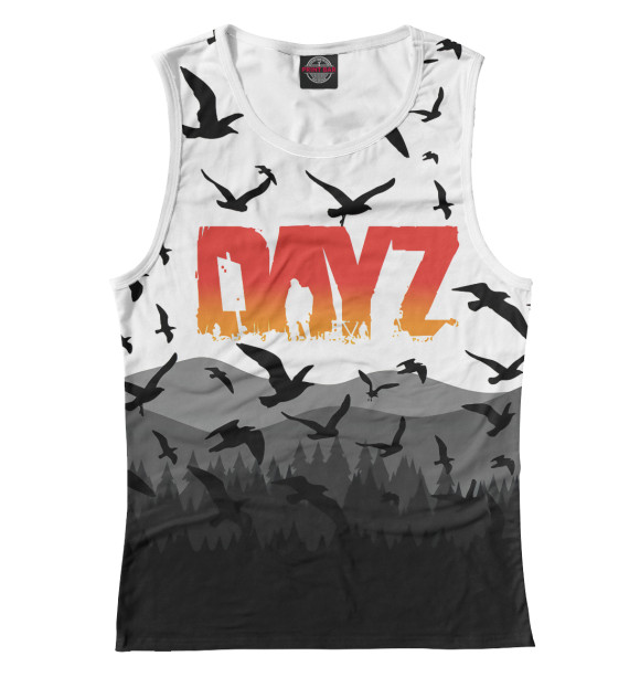 Женская майка с притом DayZ цвета Белый Женская майка с изображением DayZ цвета Белый