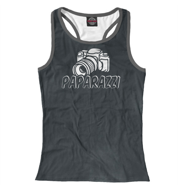Женская майка-борцовка с притом Paparazzi цвета Белый Женская майка-борцовка с изображением Paparazzi цвета Белый