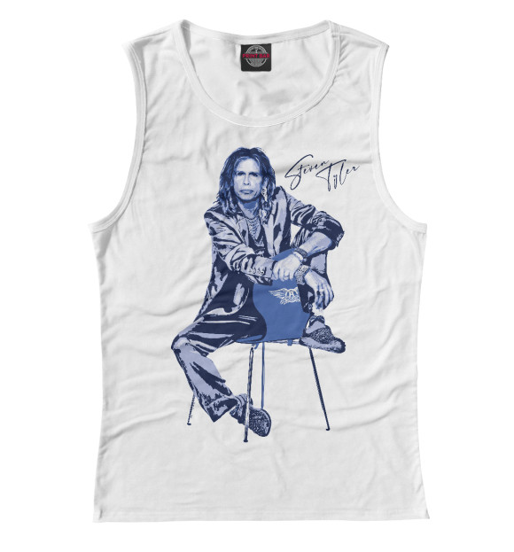 Майка для девочки с изображением Aerosmith / Steven Tyler цвета Белый