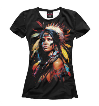 Женская футболка Индианка в роуче