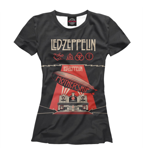 Футболка для девочек с изображением Led Zeppelin цвета Белый