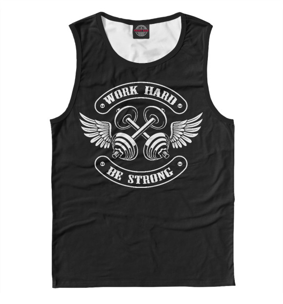 Мужская майка с изображением Качай железо цвета Белый