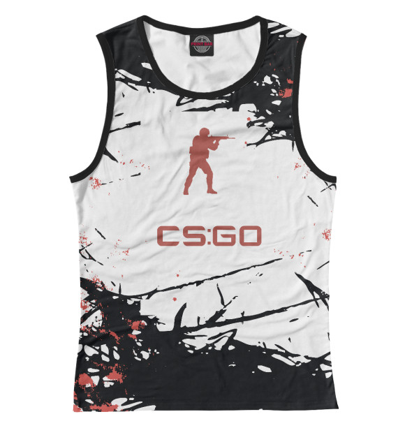 Майка для девочки с изображением Counter-Strike (cs:go) цвета Белый