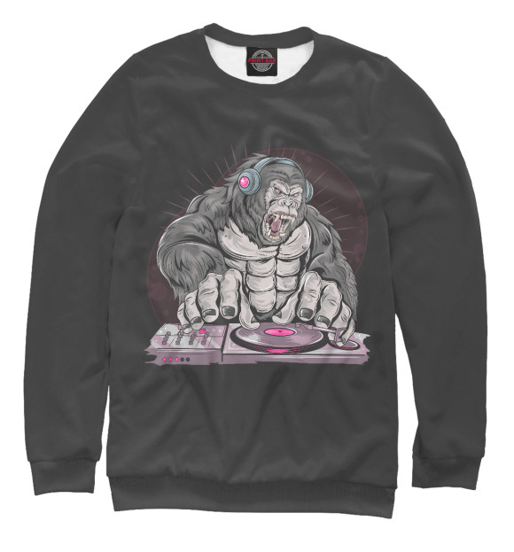 Свитшот для мальчиков с изображением DJ Gorilla цвета Белый